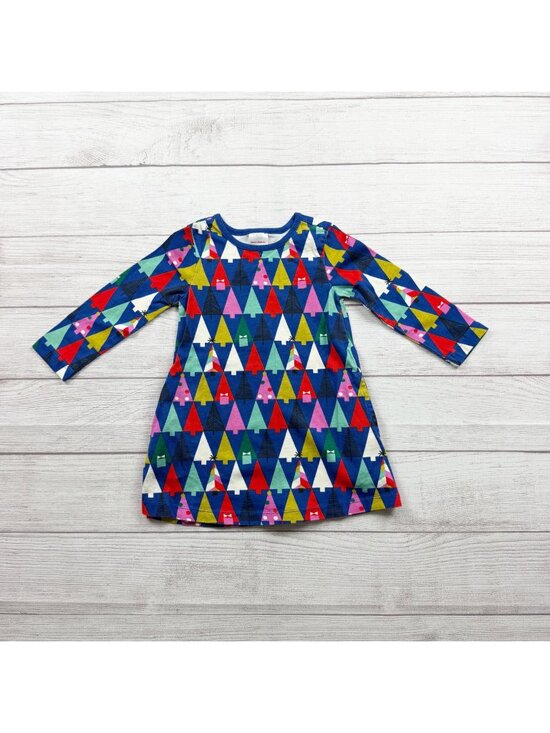 Hanna Andersson Other - Hanna Andersson Girls Geometric Holiday Tree Print Colorful Dress 2T